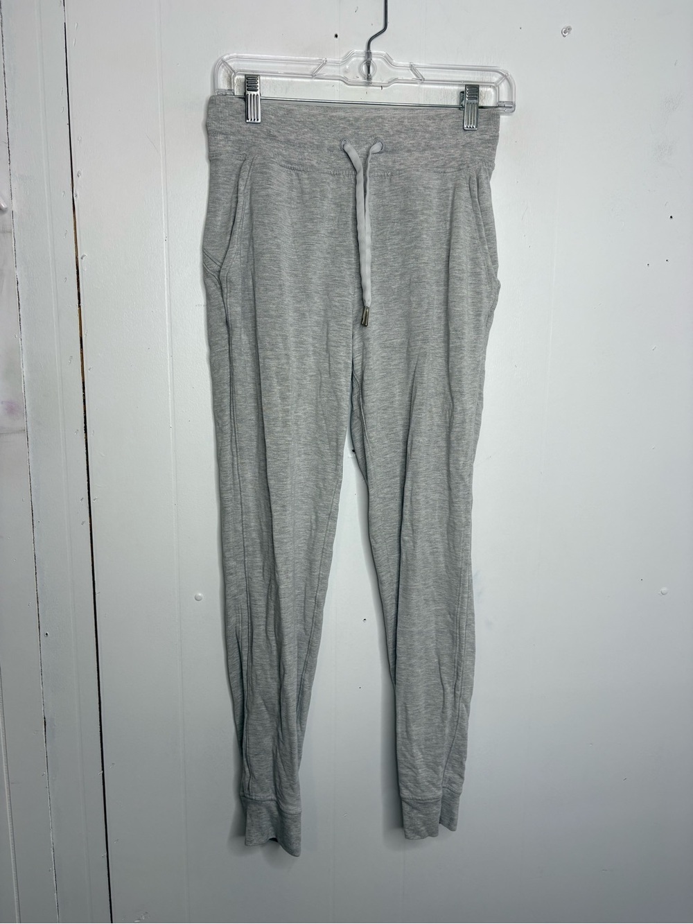 Lululemon Pants Womens 4 Warm Down High Rise Joggers Light Gray Workout Leisure